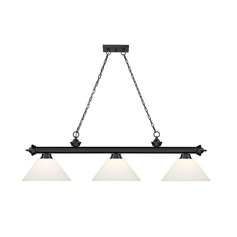 Image 5 Cordon by Z-Lite Matte Black 3 Light Billiard Light more views