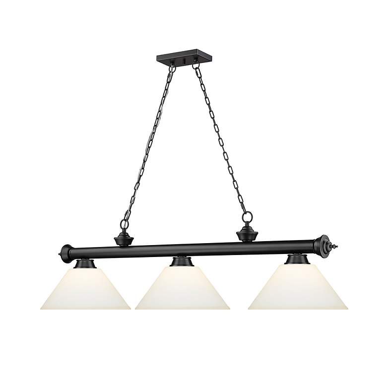 Image 6 Cordon by Z-Lite Matte Black 3 Light Billiard Light more views