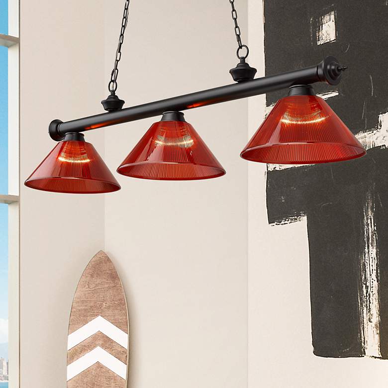 Image 1 Cordon by Z-Lite Matte Black 3 Light Billiard Light
