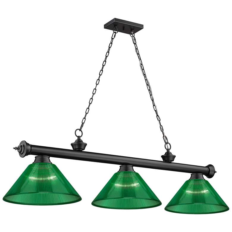 Image 1 Cordon by Z-Lite Matte Black 3 Light Billiard Light