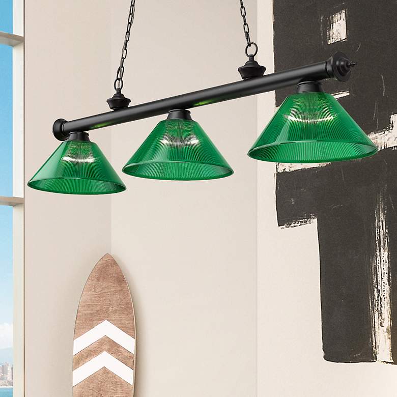 Image 1 Cordon by Z-Lite Matte Black 3 Light Billiard Light