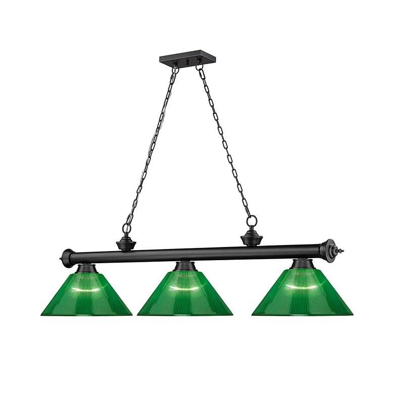 Image 6 Cordon by Z-Lite Matte Black 3 Light Billiard Light more views
