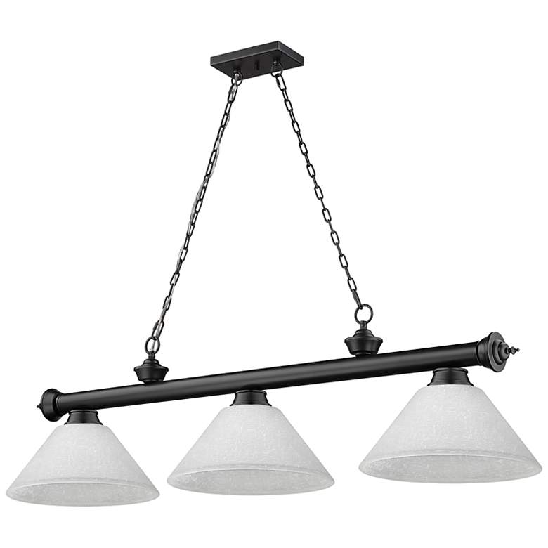 Image 7 Cordon by Z-Lite Matte Black 3 Light Billiard Light more views
