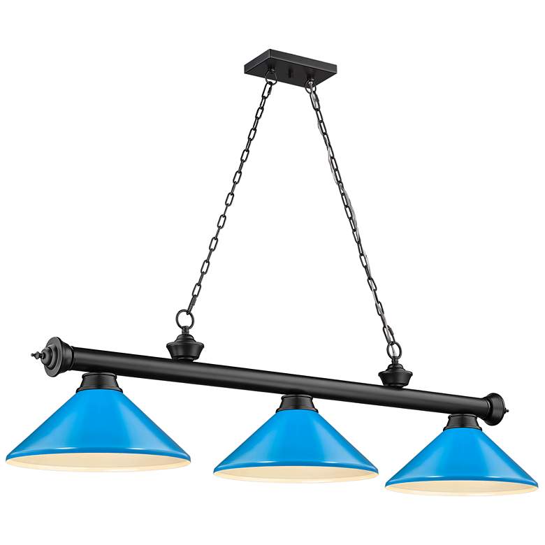 Image 1 Cordon by Z-Lite Matte Black 3 Light Billiard Light