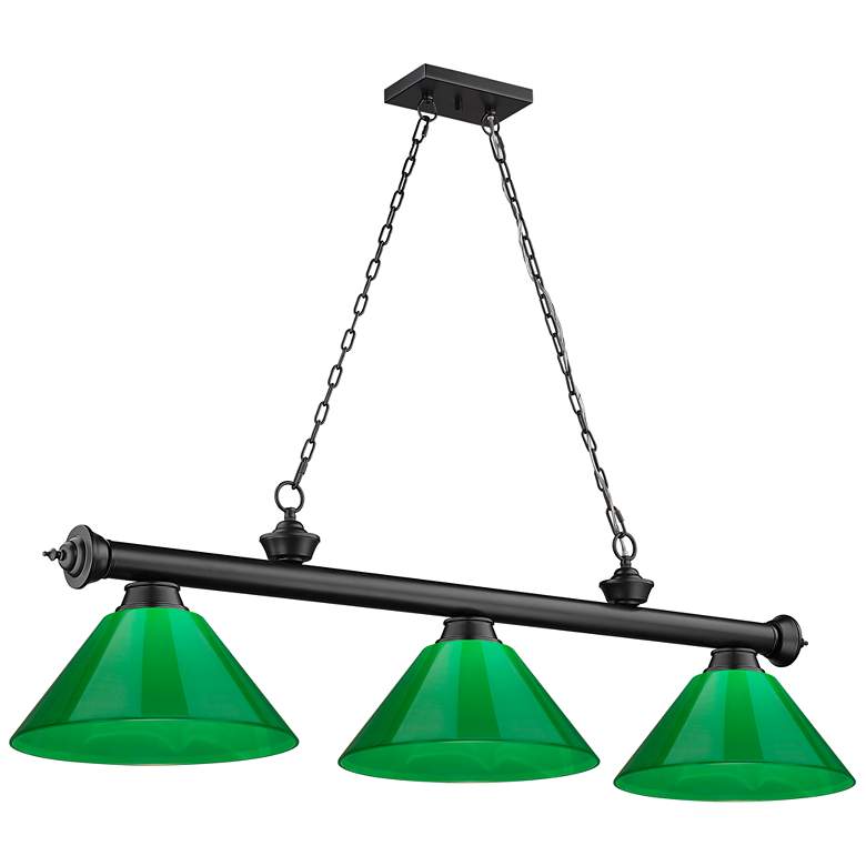 Image 1 Cordon by Z-Lite Matte Black 3 Light Billiard Light