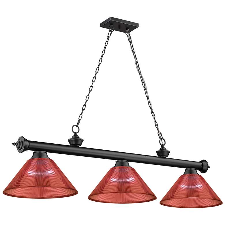Image 1 Cordon by Z-Lite Matte Black 3 Light Billiard Light