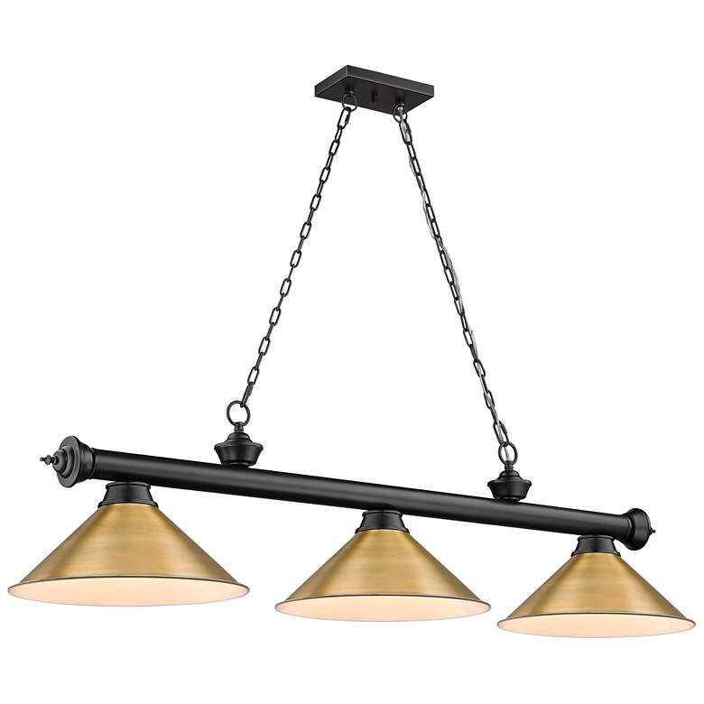 Image 1 Cordon by Z-Lite Matte Black 3 Light Billiard Light