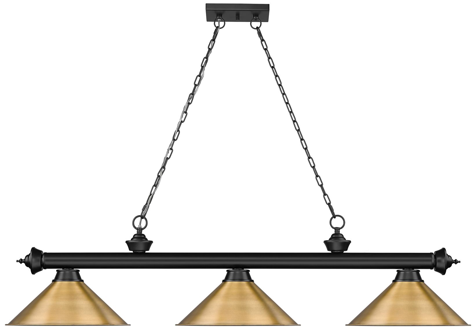 Image 4 Cordon by Z-Lite Matte Black 3 Light Billiard Light more views