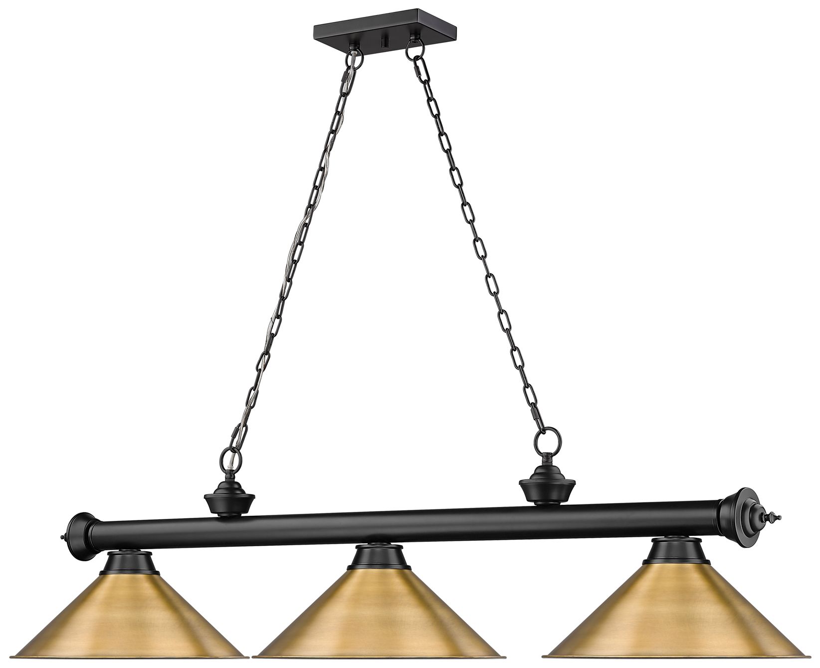 Image 5 Cordon by Z-Lite Matte Black 3 Light Billiard Light more views