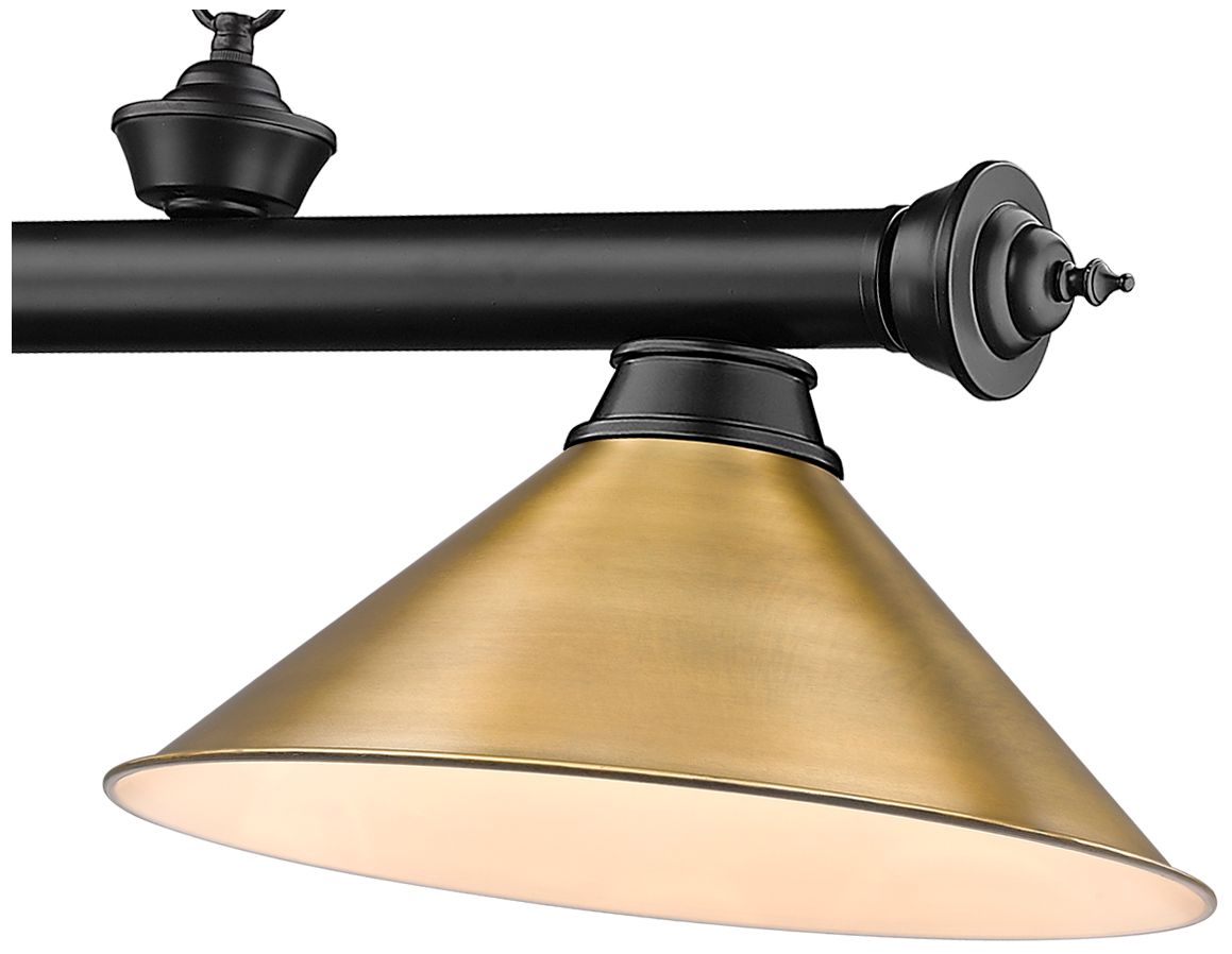 Image 6 Cordon by Z-Lite Matte Black 3 Light Billiard Light more views