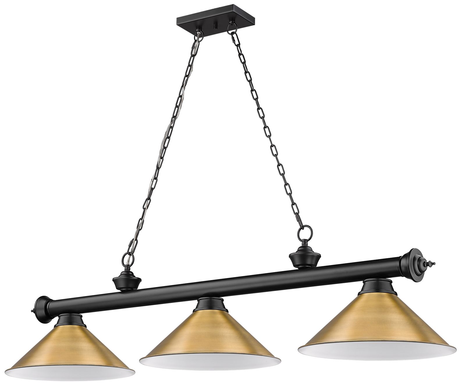 Image 7 Cordon by Z-Lite Matte Black 3 Light Billiard Light more views