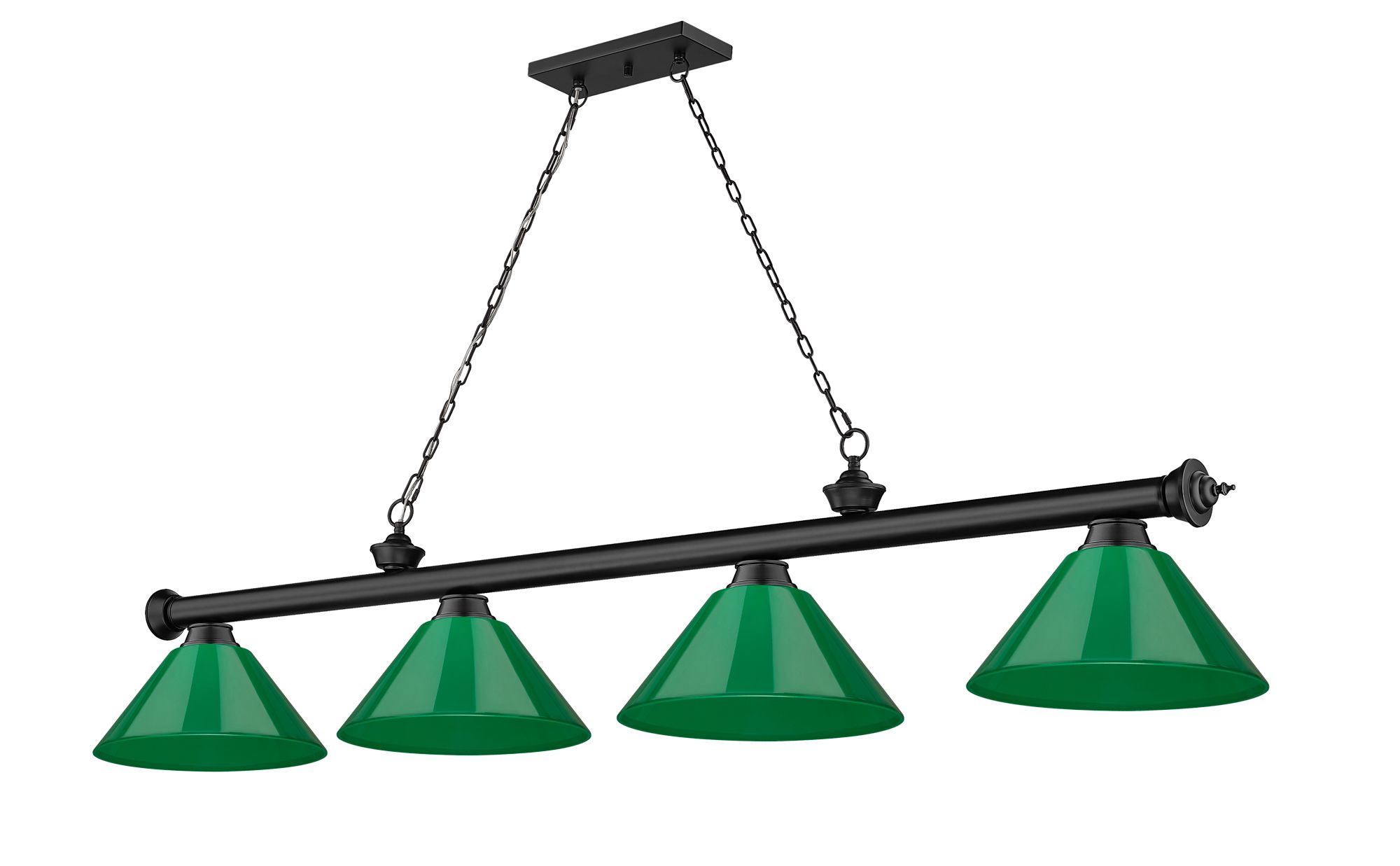 Cordon by Z-Lite Matte Black 4 Light Billiard Light