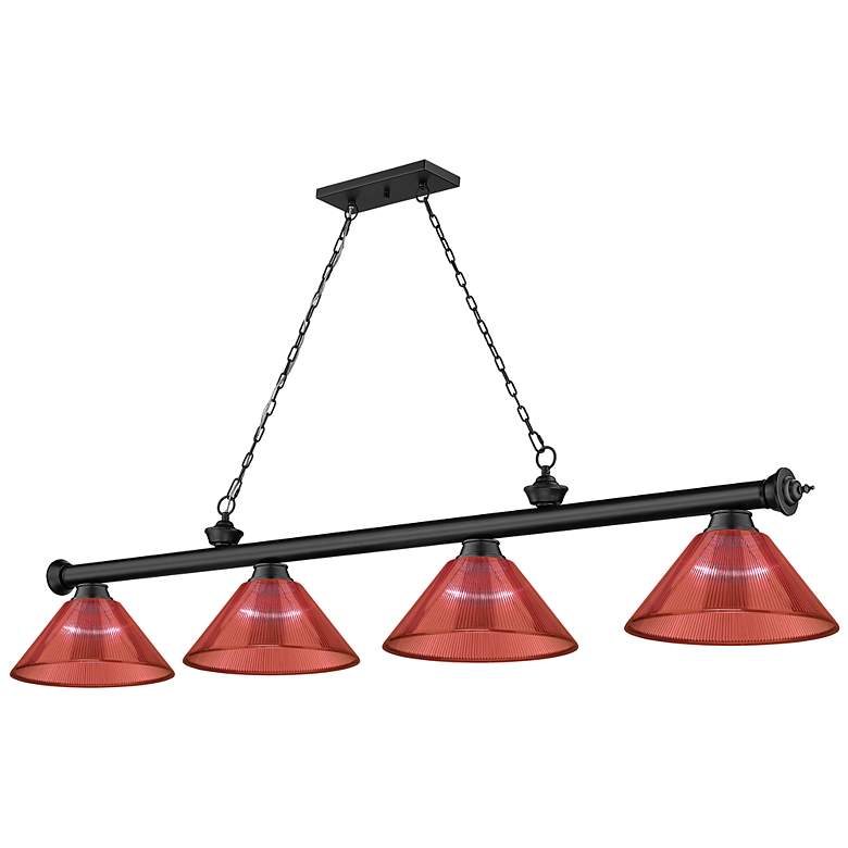 Image 2 Cordon by Z-Lite Matte Black 4 Light Billiard Light