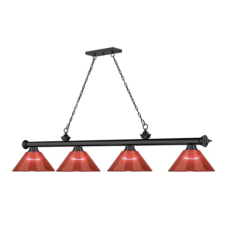 Image 6 Cordon by Z-Lite Matte Black 4 Light Billiard Light more views