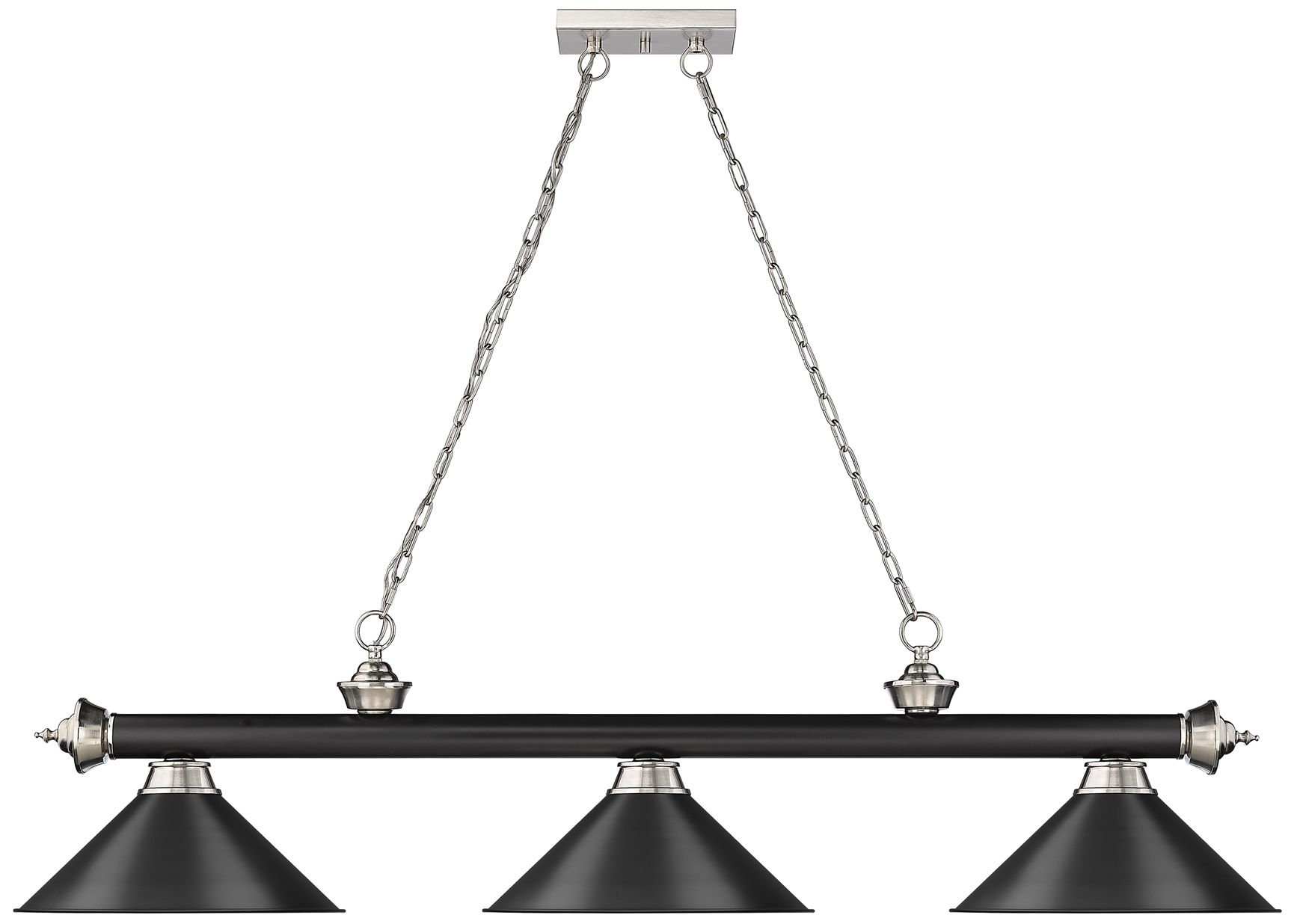 Image 4 Cordon by Z-Lite Matte Black + Brushed Nickel 15 inch 3 Light Billiard more views