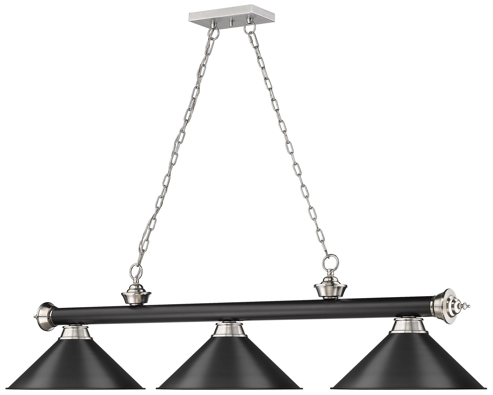 Image 5 Cordon by Z-Lite Matte Black + Brushed Nickel 15 inch 3 Light Billiard more views