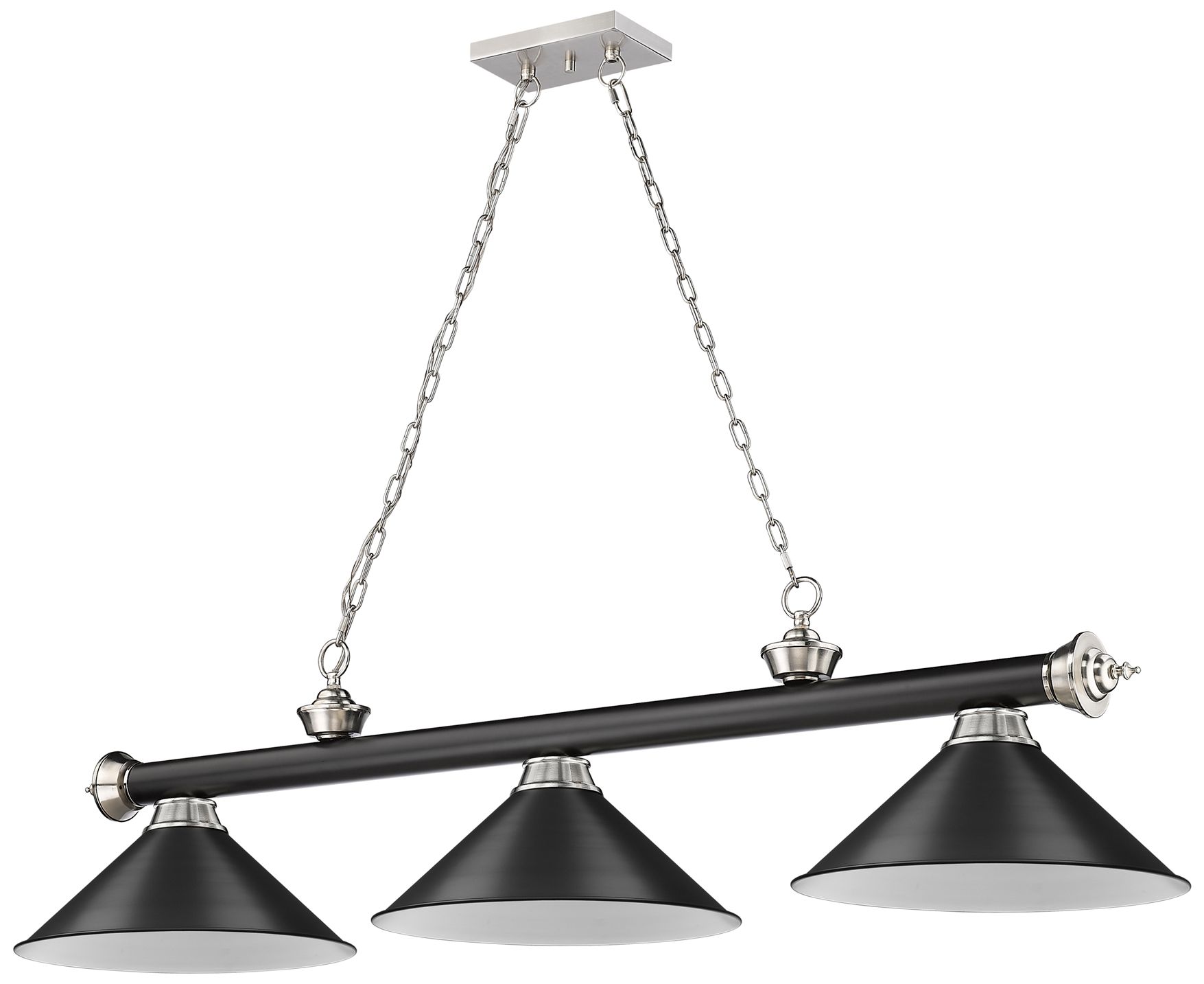 Image 7 Cordon by Z-Lite Matte Black + Brushed Nickel 15 inch 3 Light Billiard more views