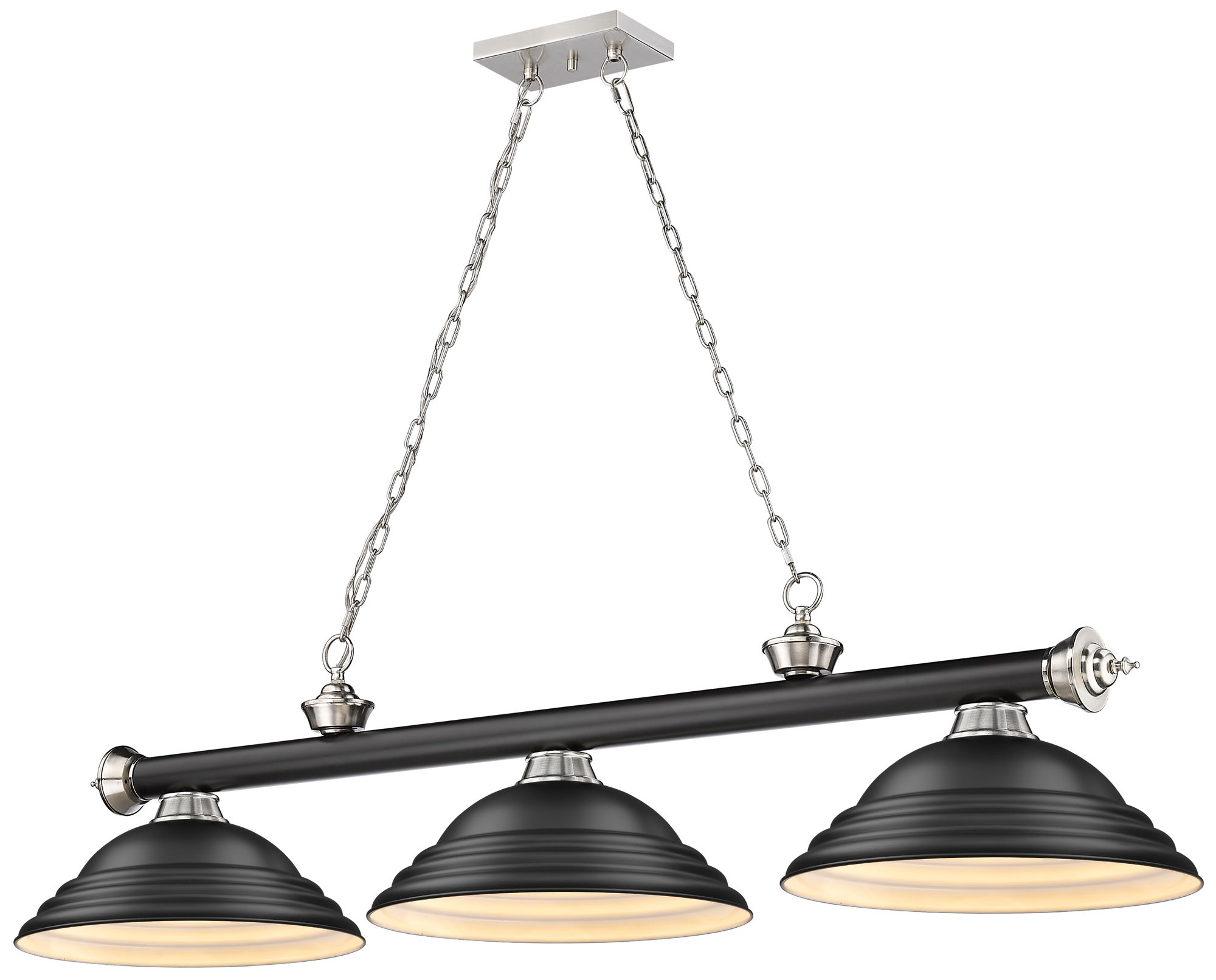 Cordon by Z-Lite Matte Black + Brushed Nickel 16 inch 3 Light Billiard