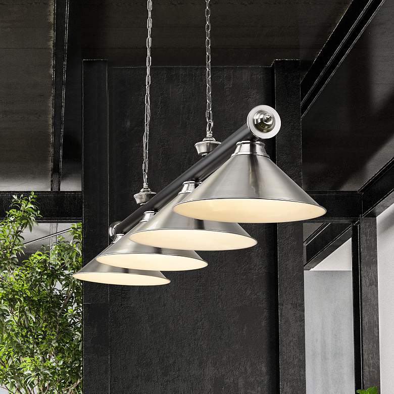Image 1 Cordon by Z-Lite Matte Black + Brushed Nickel 4 Light Billiard Light