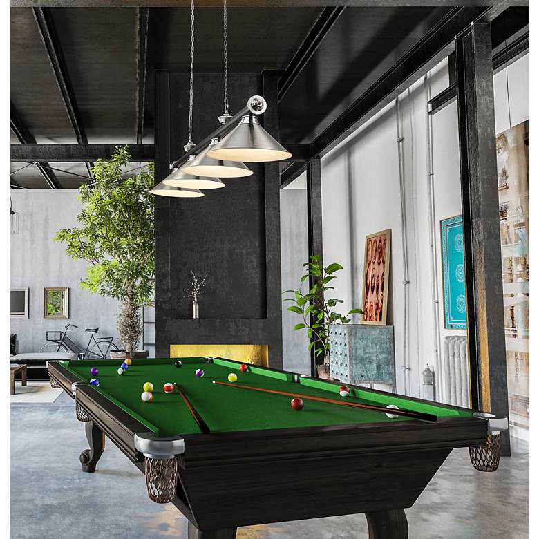 Image 3 Cordon by Z-Lite Matte Black + Brushed Nickel 4 Light Billiard Light more views