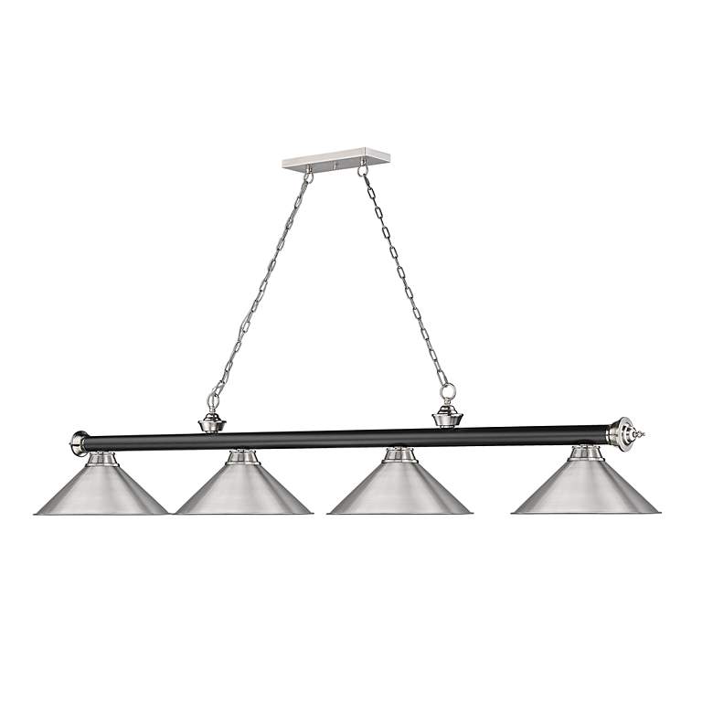 Image 6 Cordon by Z-Lite Matte Black + Brushed Nickel 4 Light Billiard Light more views