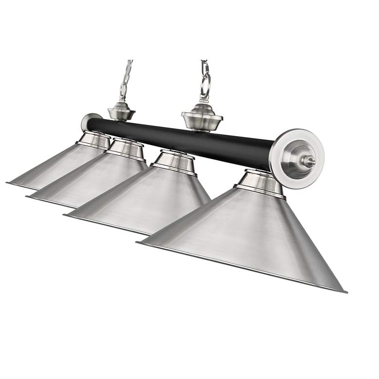 Image 7 Cordon by Z-Lite Matte Black + Brushed Nickel 4 Light Billiard Light more views