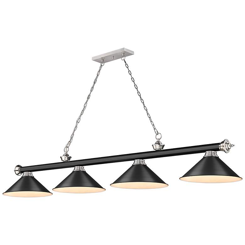 Image 2 Cordon by Z-Lite Matte Black + Brushed Nickel 4 Light Billiard Light