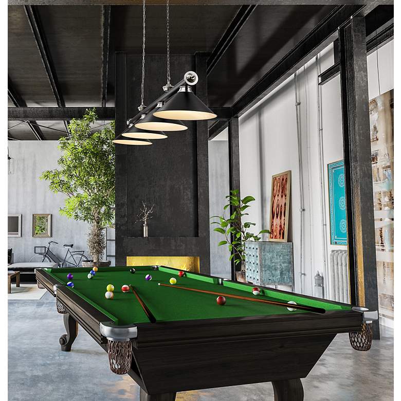 Image 3 Cordon by Z-Lite Matte Black + Brushed Nickel 4 Light Billiard Light more views