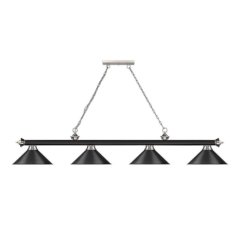 Image 5 Cordon by Z-Lite Matte Black + Brushed Nickel 4 Light Billiard Light more views