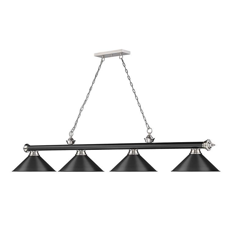 Image 6 Cordon by Z-Lite Matte Black + Brushed Nickel 4 Light Billiard Light more views