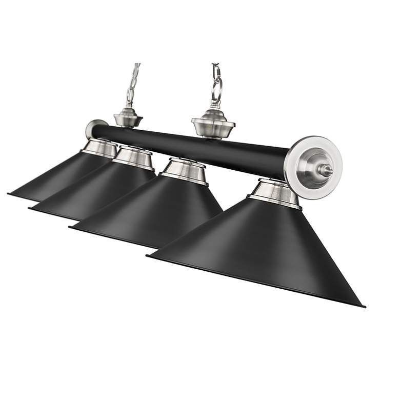 Image 7 Cordon by Z-Lite Matte Black + Brushed Nickel 4 Light Billiard Light more views