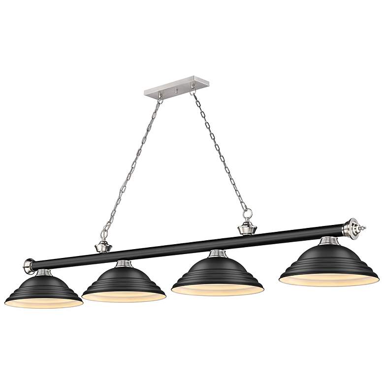 Image 2 Cordon by Z-Lite Matte Black + Brushed Nickel 4 Light Billiard Light