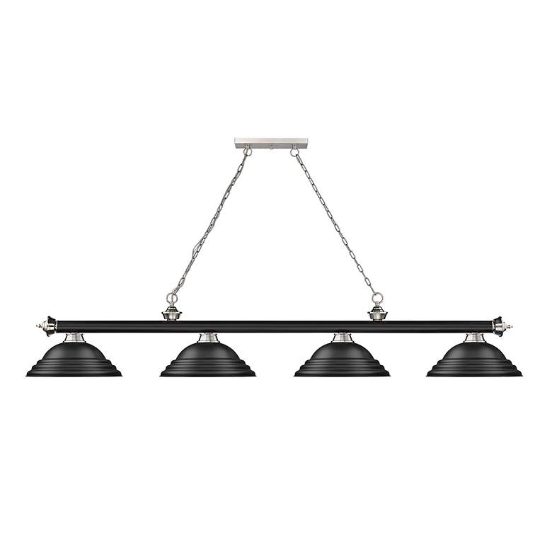 Image 5 Cordon by Z-Lite Matte Black + Brushed Nickel 4 Light Billiard Light more views