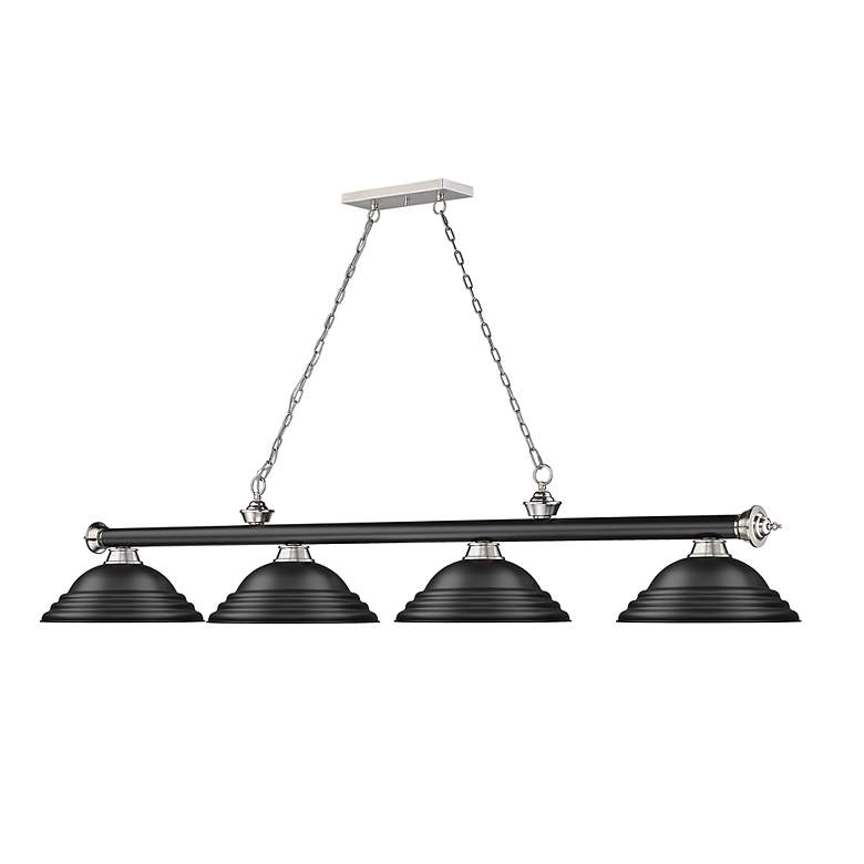 Image 6 Cordon by Z-Lite Matte Black + Brushed Nickel 4 Light Billiard Light more views