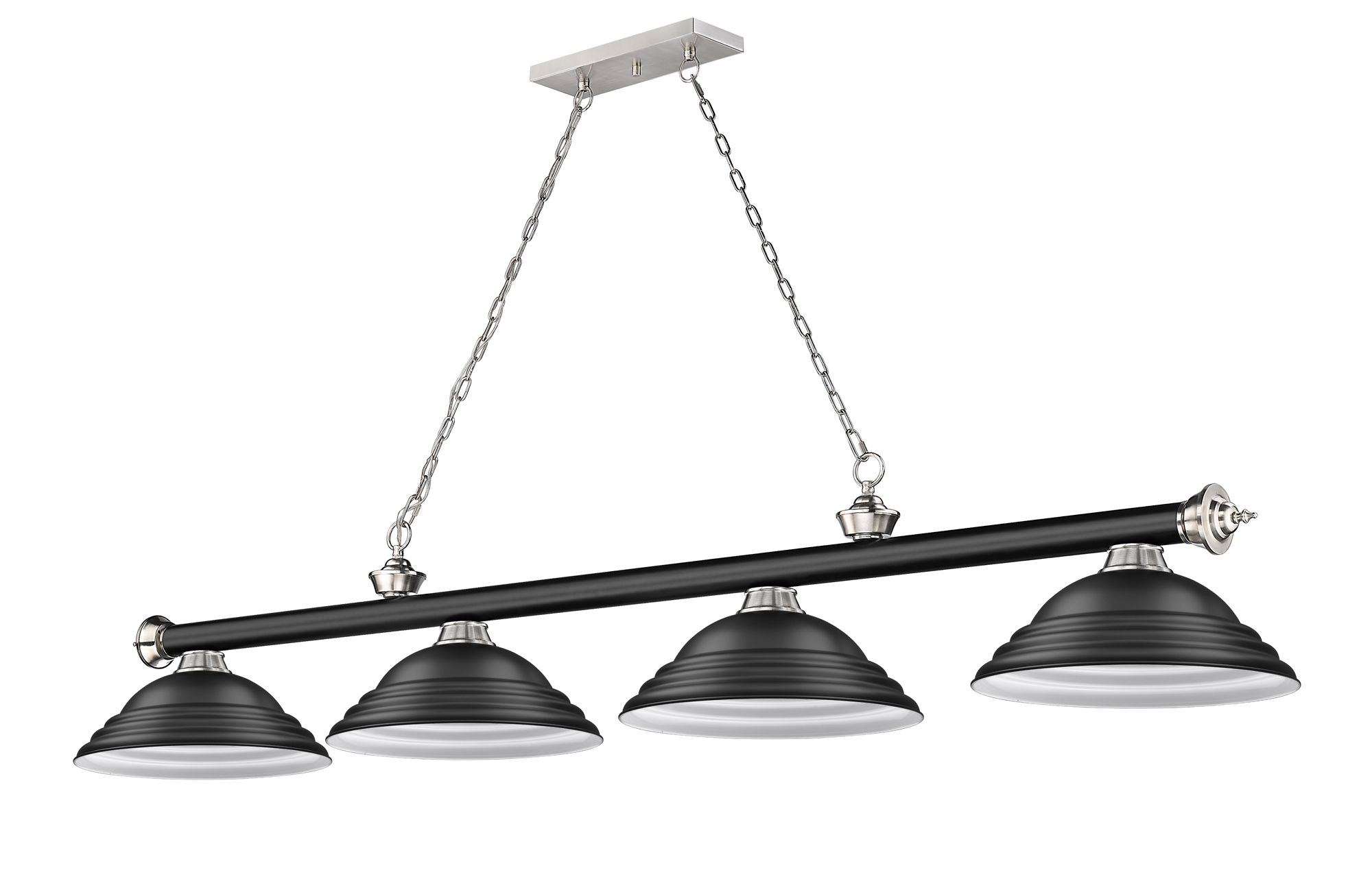 Cordon by Z-Lite Matte Black + Brushed Nickel 4 Light Billiard Light