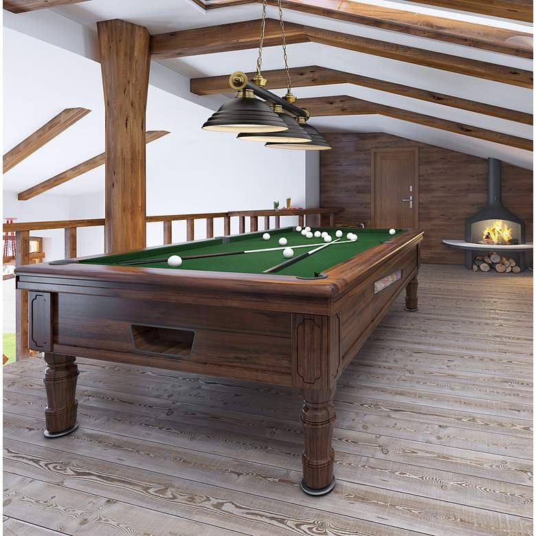 Image 4 Cordon by Z-Lite Matte Black + Rubbed Brass 3 Light Billiard Light more views