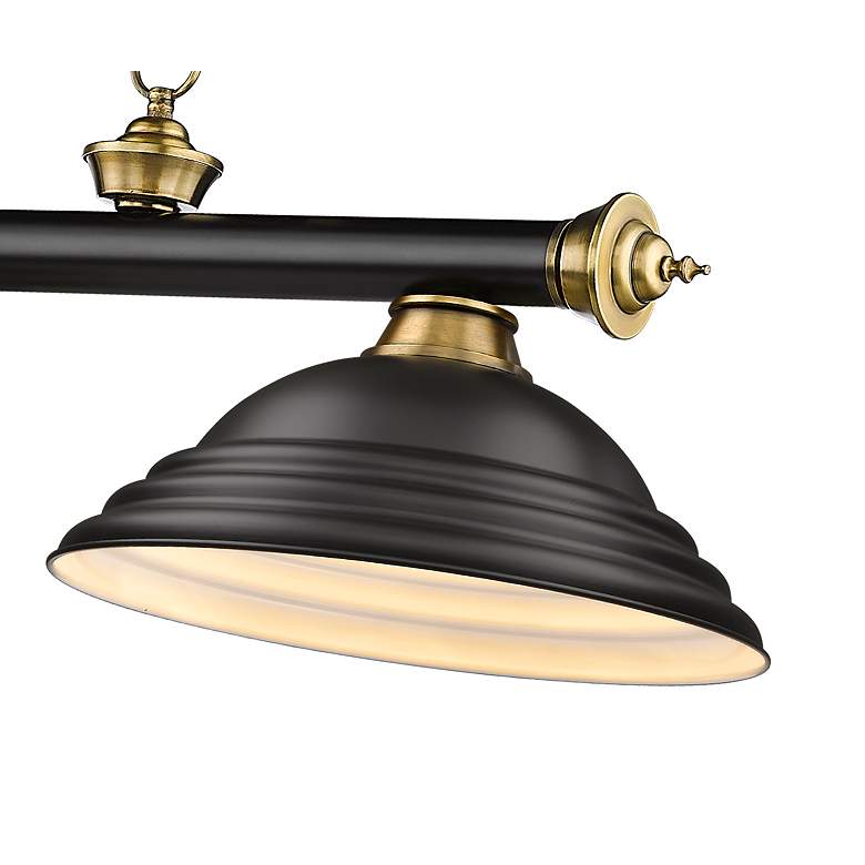 Image 7 Cordon by Z-Lite Matte Black + Rubbed Brass 3 Light Billiard Light more views