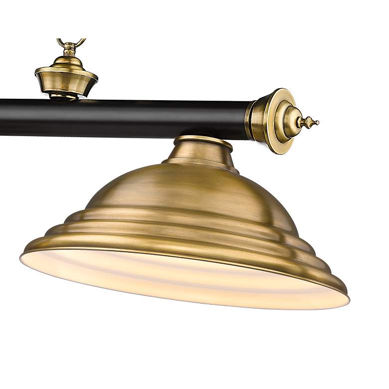 Image 7 Cordon by Z-Lite Matte Black + Rubbed Brass 3 Light Billiard Light more views