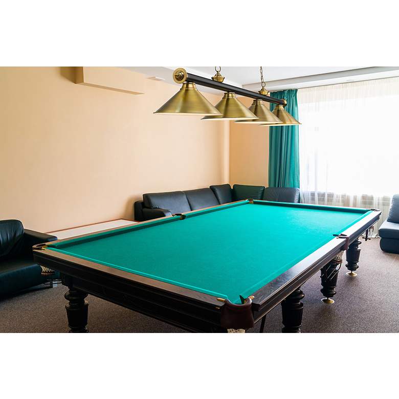 Image 3 Cordon by Z-Lite Matte Black + Rubbed Brass 4 Light Billiard Light more views