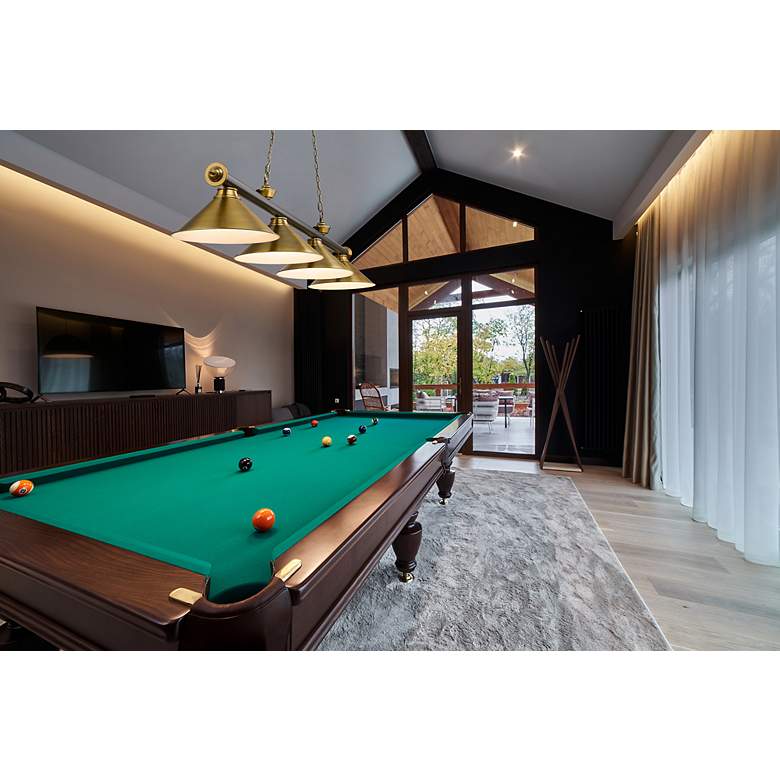 Image 4 Cordon by Z-Lite Matte Black + Rubbed Brass 4 Light Billiard Light more views