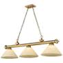 1_Cordon by Z-Lite Rubbed Brass 3 Light Billiard Light