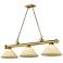Cordon by Z-Lite Rubbed Brass 3 Light Billiard Light