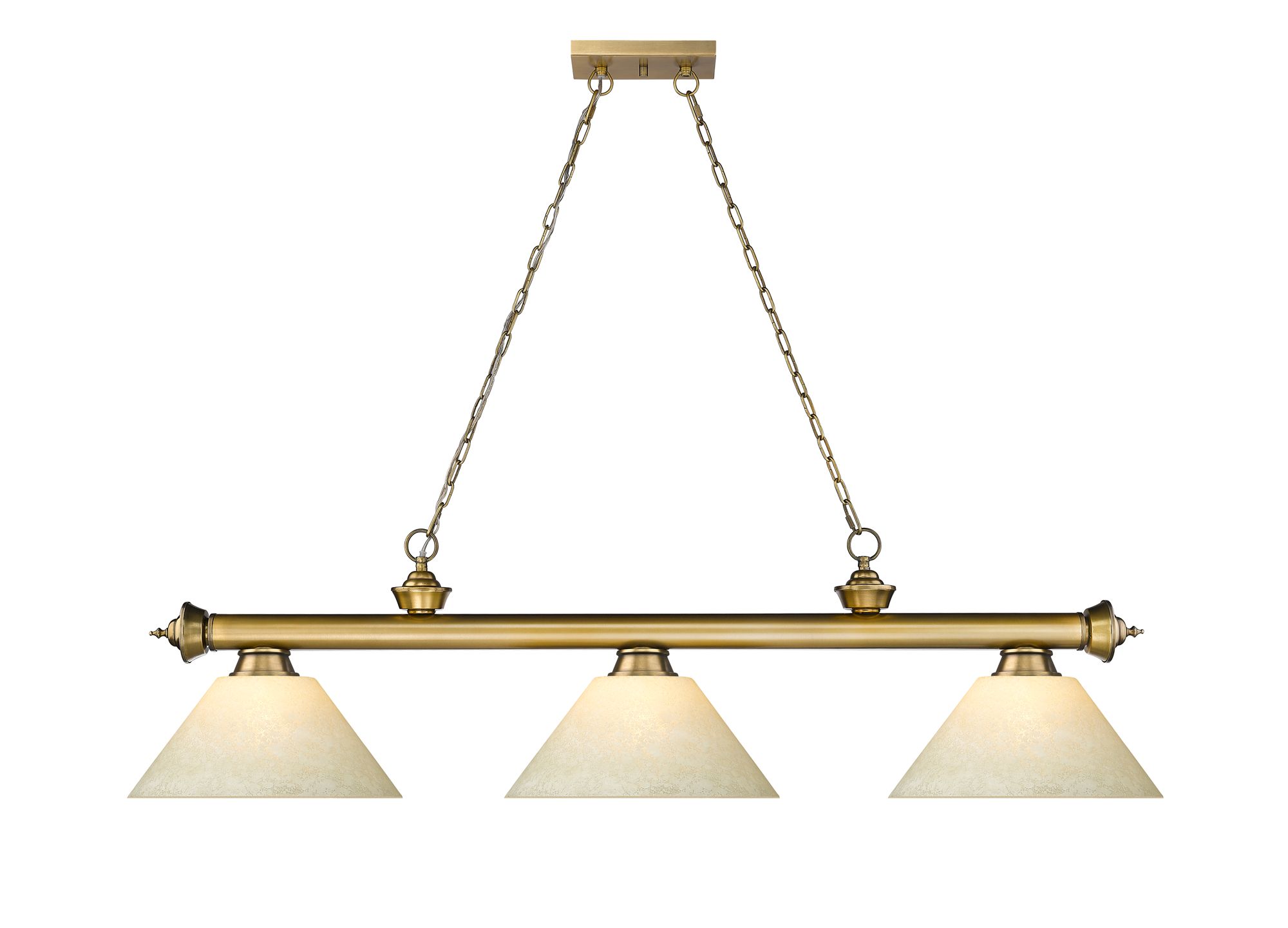 Image 4 Cordon by Z-Lite Rubbed Brass 3 Light Billiard Light more views