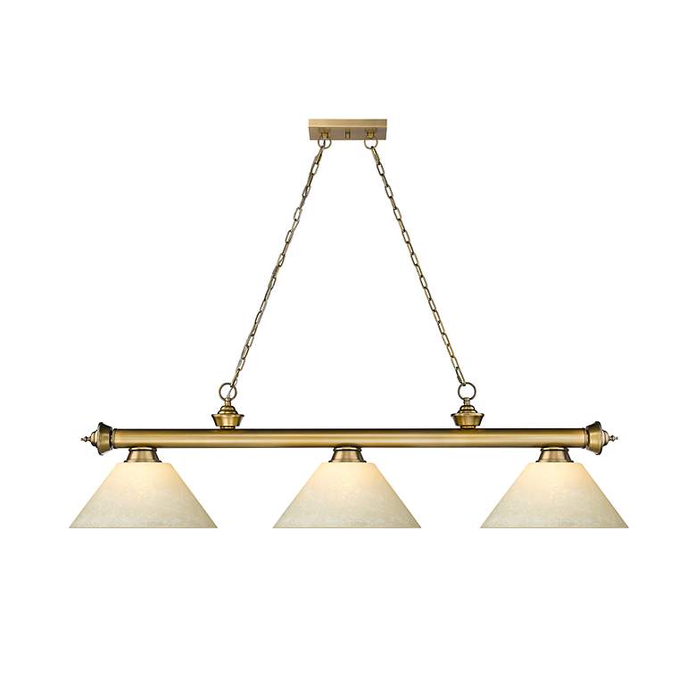 Image 4 Cordon by Z-Lite Rubbed Brass 3 Light Billiard Light more views