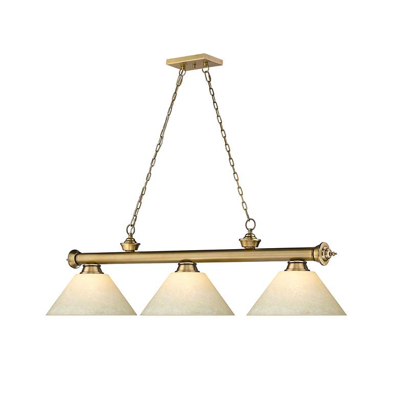 Image 5 Cordon by Z-Lite Rubbed Brass 3 Light Billiard Light more views