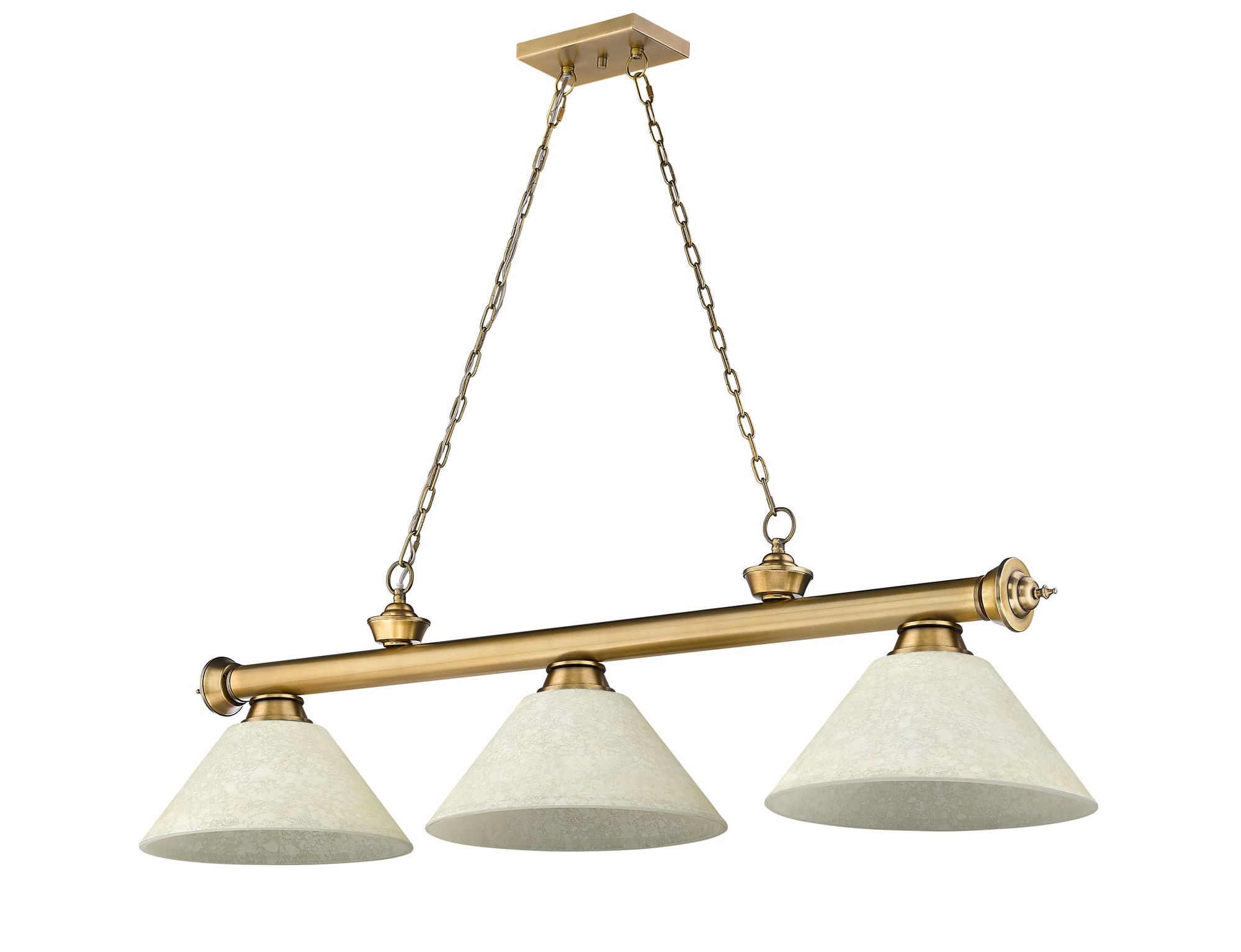 Image 7 Cordon by Z-Lite Rubbed Brass 3 Light Billiard Light more views