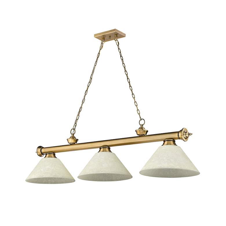 Image 7 Cordon by Z-Lite Rubbed Brass 3 Light Billiard Light more views