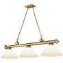 2_Cordon by Z-Lite Rubbed Brass 3 Light Billiard Light