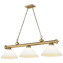 Cordon by Z-Lite Rubbed Brass 3 Light Billiard Light