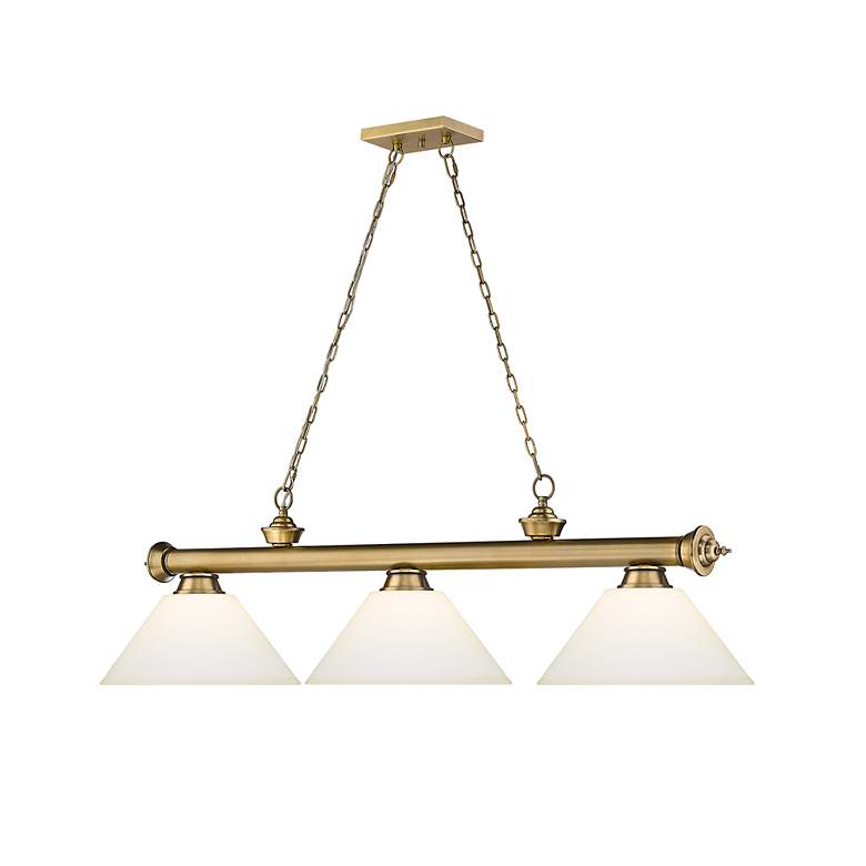 Image 6 Cordon by Z-Lite Rubbed Brass 3 Light Billiard Light more views